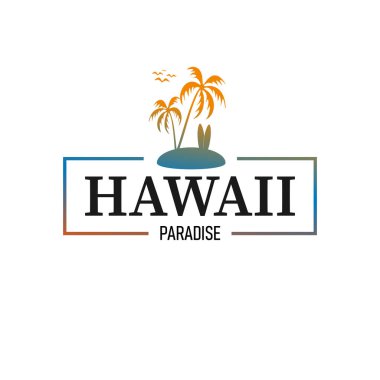 Aloha Hawaii Paradise Yaratıcı Yaz Plajı Tropikal Vektör Tasarımı Elementi