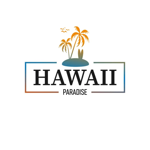 Aloha Hawaii Paradise Creative Summer Beach Elemento de diseño de vectores tropicales — Vector de stock