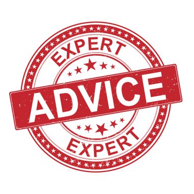 Uzman tavsiyesi grunge lastik damgası beyaz arka planda, vektör çizim