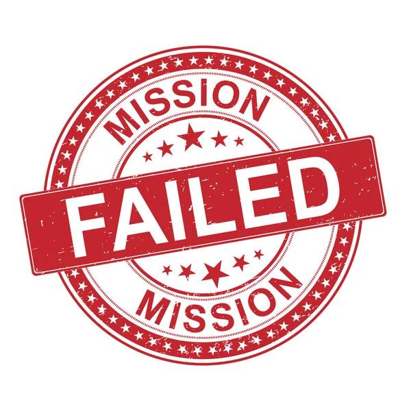 Mission Failed text on red round stamp — 스톡 벡터