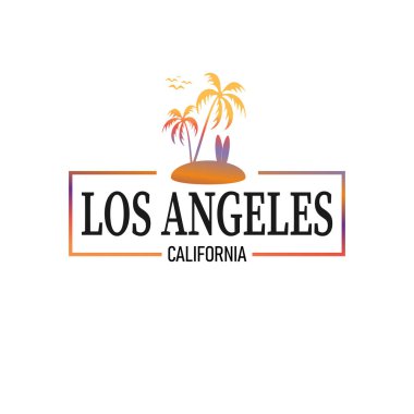 Los Angeles, Kaliforniya için Palm Trees ile Egzotik Seyahat Arka Plan. T-Shirt için Yaz Baskı.