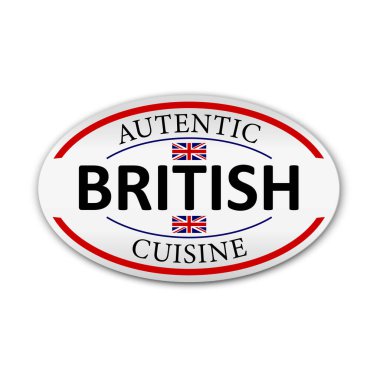 British cuisine label on white background, vector illustration clipart