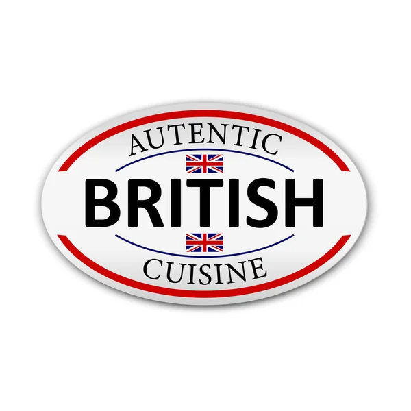 British cuisine label on white background, vector illustration — 스톡 벡터