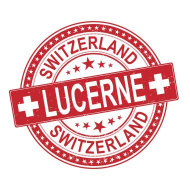 Metin İsviçre, Lucerne, vektör illüstrasyon ile Grunge kauçuk damga