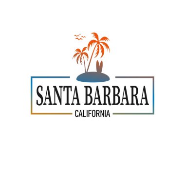 Seyahat endüstrisi veya tişört tasarımı için Santa Barbara logosu tasarımı