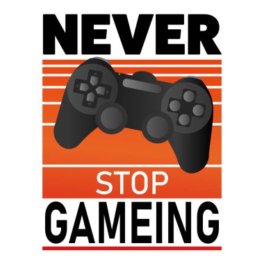 Tişört logosu tasarım vektörünü asla durdurma