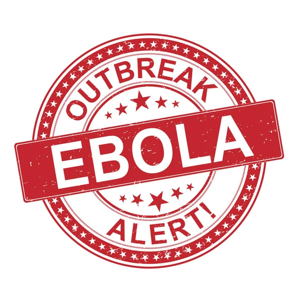 Ebola avviso eubber timbro su sfondo bianco — Vettoriale Stock