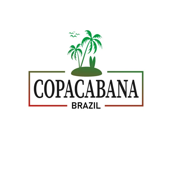 Copacabana Brazilië logo frame t-shirt ontwerp achtergrond — Stockvector