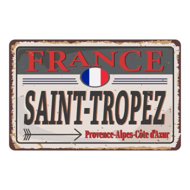 Saint Tropez retro eski vintage metal doku sette işaretleri.
