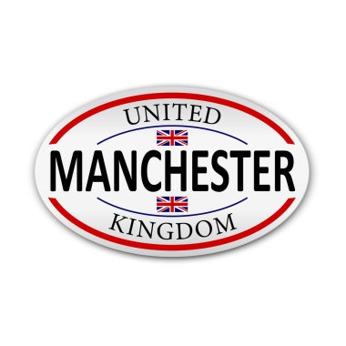 Beyaz arka planda Manchester İngiliz Bayrağı. Vektör amblemi.
