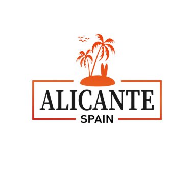 Alicante Spain - vektör illüstrasyon tişört tasarımı logo rozeti