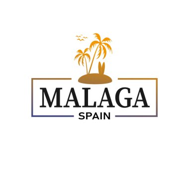 Malaga İspanya, baskı ya da ağ için, otantik görünümlü hatıra.