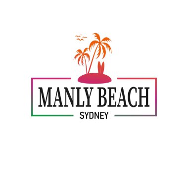 Manly Beach yaz tatili logosu tabelası