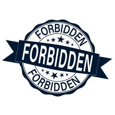 Kırmızı grunge kauçuk damga ve içinde yasak olan sözcük