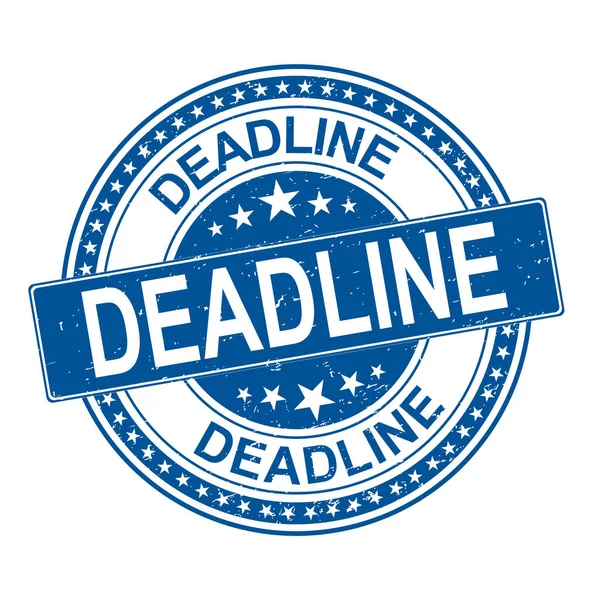 Deadline. stamp. blue round grunge vintage deadline sign — Stock Vector