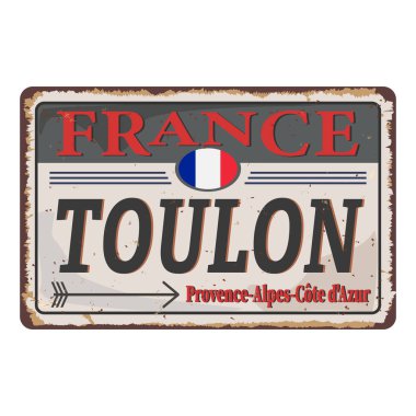 Toulon yol işareti vektör illüstrasyonu, Fransız şehri