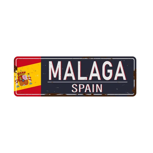 Malaga , Spain , road sign vector illustration, road table — Stock Vector