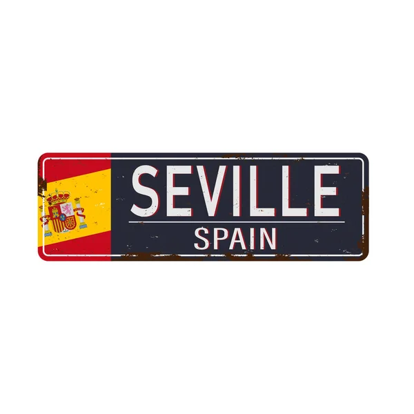 Seville , Spain , road sign vector illustration, road table — 图库矢量图片