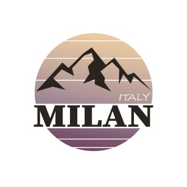 Modern İtalya Milan manzarası soyut degrade Web afiş sanat. Seyahat Rehberi kapak şehir vektör çizim