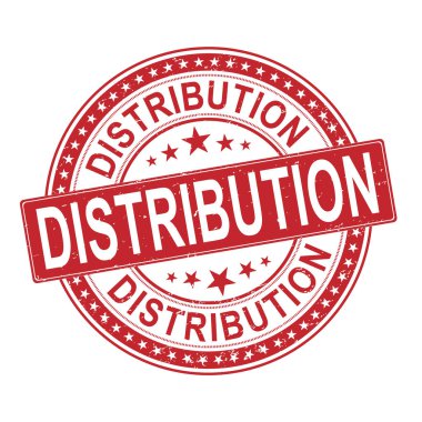 iş damga vektör illüstrasyon metin DISTRIBUTION