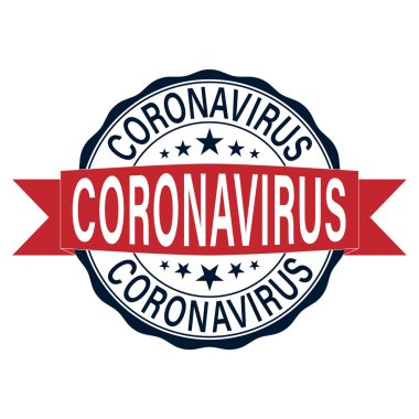 Coronavirus simgesi ve Coronavirus metniyle mühürlenmiş mühür. Coronavirus ikonu, 2019-ncov romanı Coronavirus konsepti Asya gribi salgını ve koronavirüs gribi için tehlike arz ediyor.