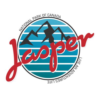 jasper national park logo badge on white background, vector illustration