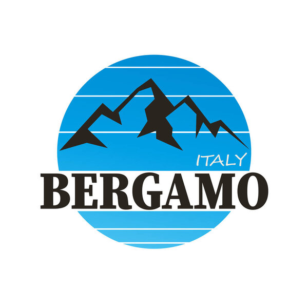 Bergamo, City sign on white, vector illustration