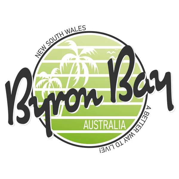 Abstract Byron Bay Αυστραλία σφραγίδα ή σημάδι, διανυσματική απεικόνιση — Διανυσματικό Αρχείο