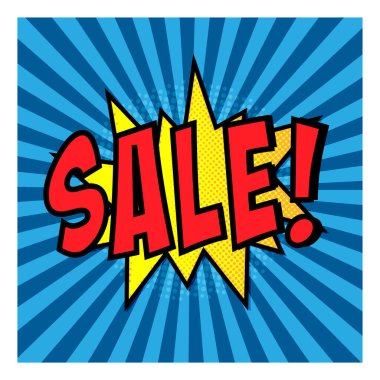 sale web banner. Pop art comic sale discount promotion banner. sale background. Decorative background with bomb explosive. Comics pop-art style bang shape on red twisted background. Ideal for