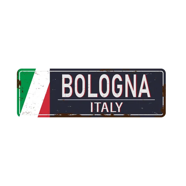 Straßenschild von Bologna isoliert auf weißem Hintergrund. — Stockvektor