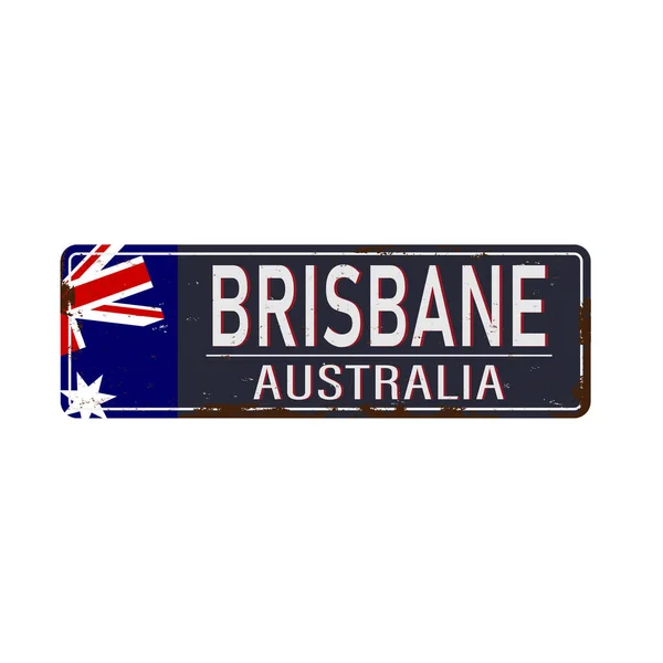 Brisbane road sign vector illustration, road table — Stock Vector