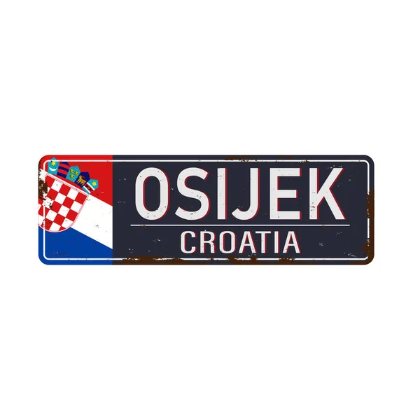 Osijek, Croatia, road sign vector illustration, road table on a white background — Stock Vector