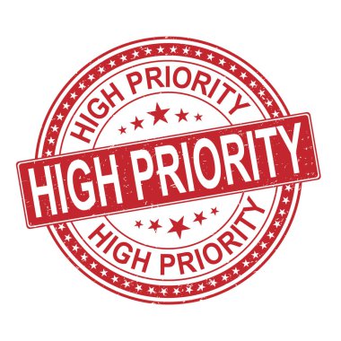 Yüksek öncelikli mürekkep vektör çizimi beyaz arka planda izole edildi. Yüksek öncelikli web simgesi.