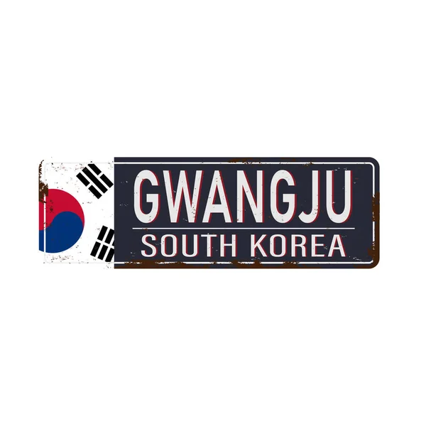 Panneau routier Gwangju isolé sur fond blanc . — Image vectorielle