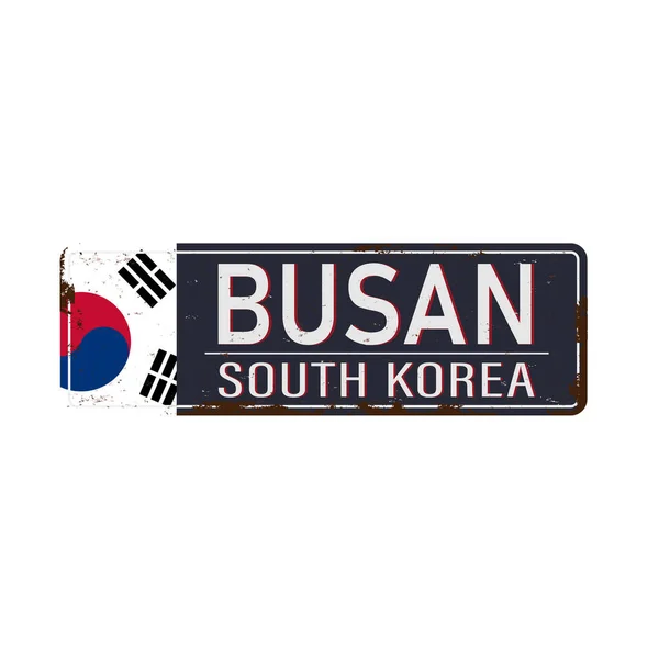Panneau Busan isolé sur fond blanc . — Image vectorielle