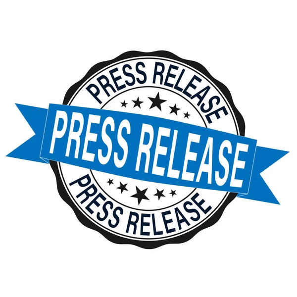 Blue press release. stamp. sticker. seal. round grunge vintage ribbon press release sign — Stock Vector