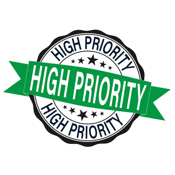Alta prioridad. sello verde ronda vintage signo de alta prioridad — Vector de stock
