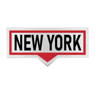 Etikette kırmızı New York kelimesi - vektör illüstrasyonu