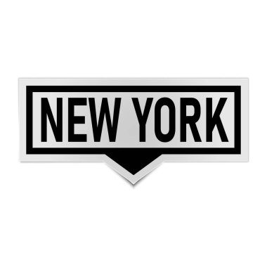 Etiket-vektör illüstrasyonu üzerine New York kelimesi