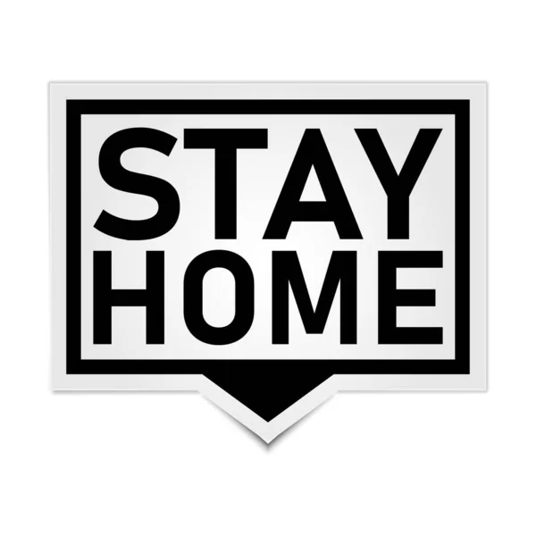 Μείνετε στο σπίτι, σπίτι αυτοκόλλητο σήμα, σύμβολο, διανυσματική απεικόνιση. — Διανυσματικό Αρχείο