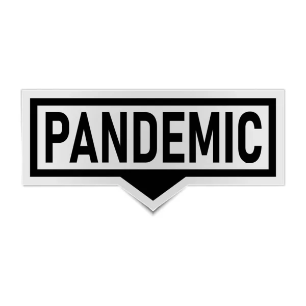 블랙 스티커 , Vector Sign Caution Warning, Pandemic Covid-19 Quarantine, — 스톡 벡터