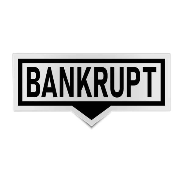 Black Bankrupt Sticker Speech Bubble. sobre um fundo branco . —  Vetores de Stock