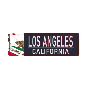 Los Angeles paslı metal yol levhası