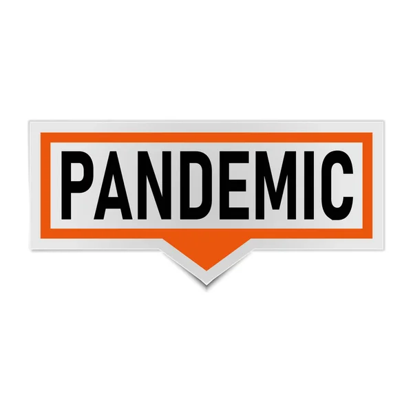 Orange Aufkleber, Vektor-Zeichen-Warnung, Pandemie Covid-19 Quarantäne, — Stockvektor
