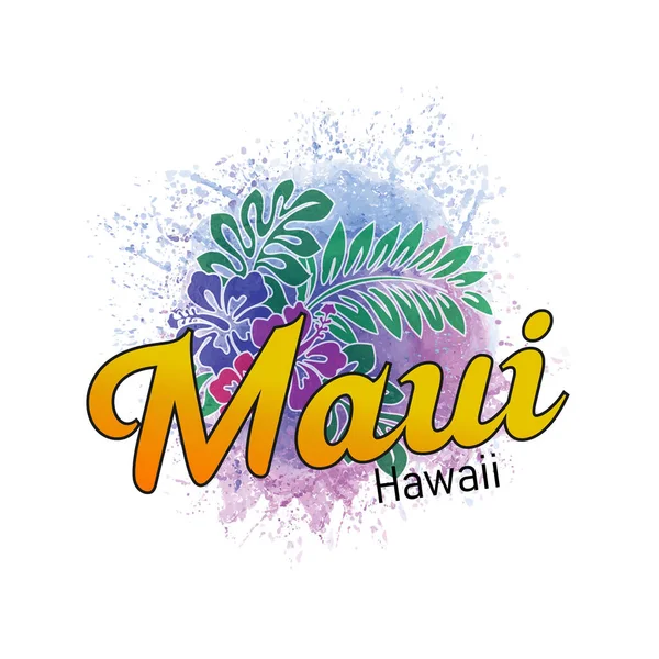 Maui Hawaii surf grunge poster met zomer schild binnen — Stockvector