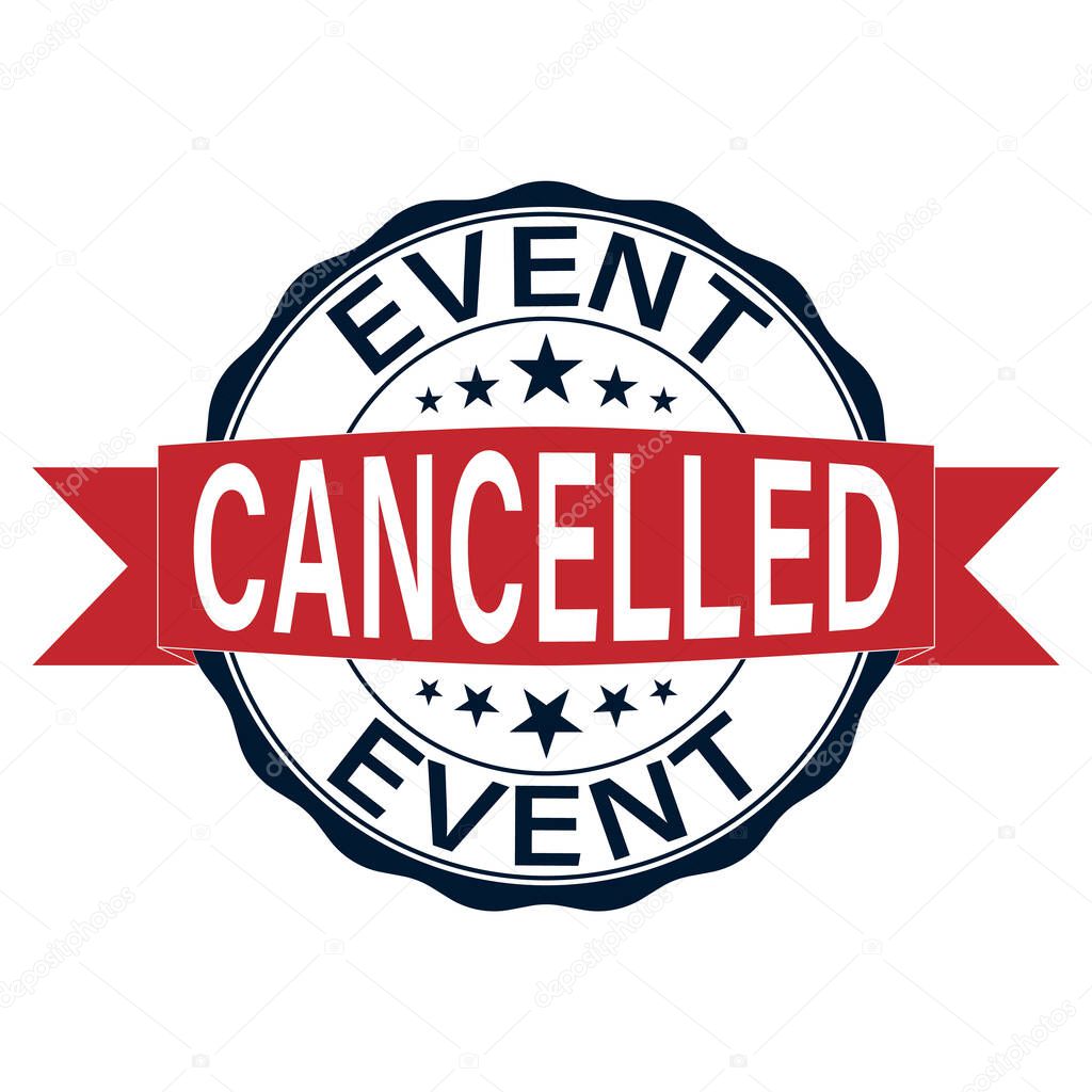 Event Cancelled vector red stamp