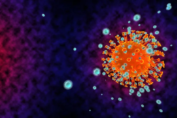 감염을 설명하는 렌더링 의학적 유행병의 위험성 병원체 호흡기 인플루엔자 코로나 — 스톡 사진