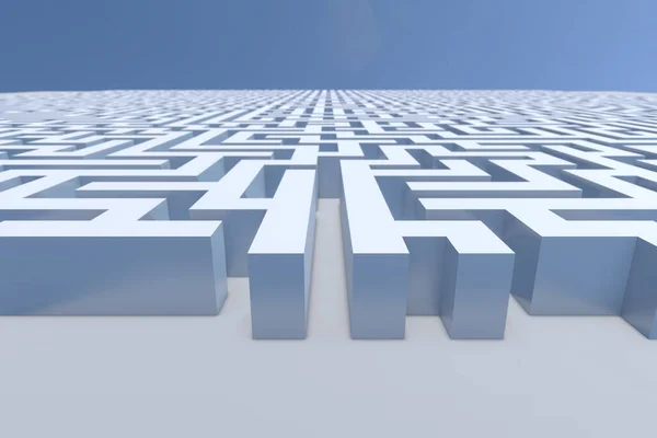 Återgivning Illustration Maze Labyrint Affärs Strategisk Planering Koncept Front View — Stockfoto