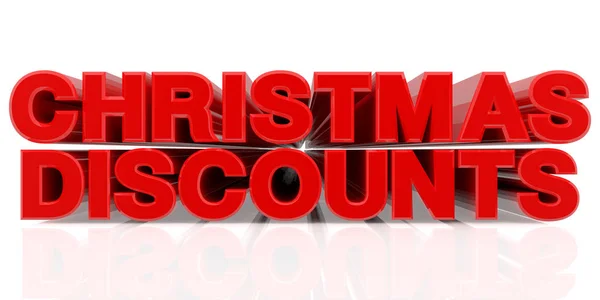 CHRISTMAS DISCOUNTS слово на белом фоне 3d рендеринг — стоковое фото