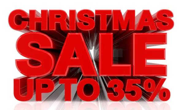 CHRISTMAS SALE Up to 35% word on white background 3D rendering — стоковое фото
